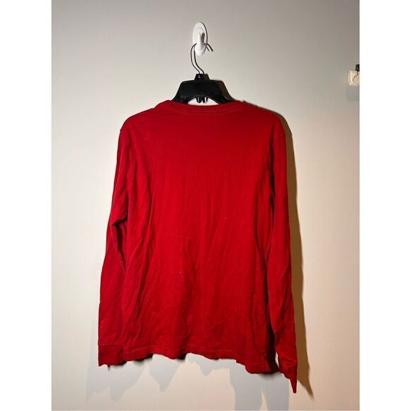 Santa’s Helper red long sleeve tee size men’s medium C19-9 (J) - Picture 2 of 3